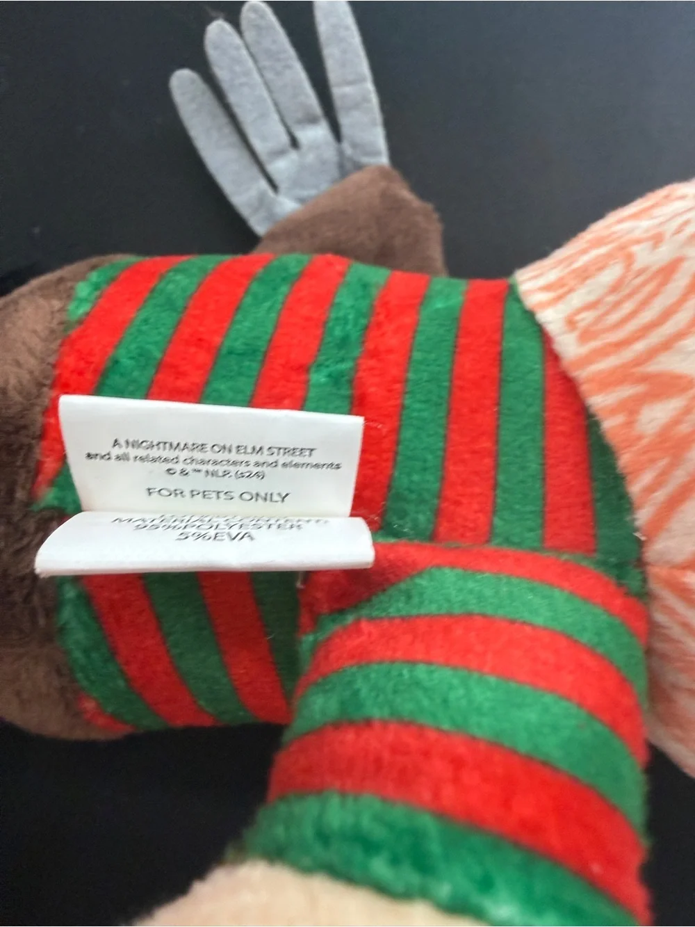 Nightmare On Elm Street Plush Toy Freddy Krueger Squeaky Dog NWOT 9”